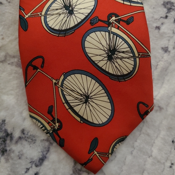 Lands' End Red Silk Men's Bicycle Tie - biking, cycle, Excellent conditi… - Picture 5 of 13